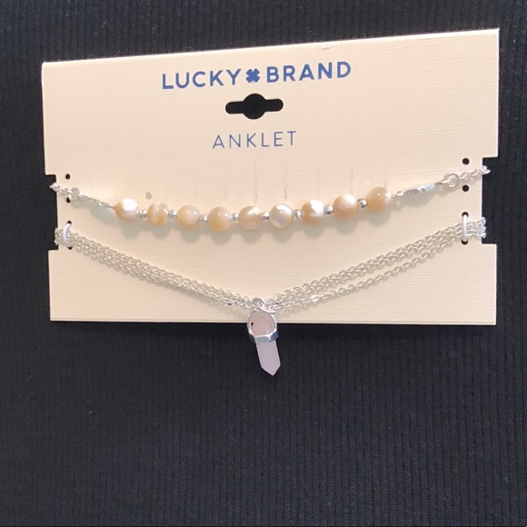 Lucky Brand Crystal Beaded Anklets 